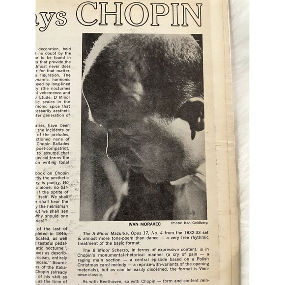 1970 Vinyl of Moravec Plays Chopin Classical Music 12" 33 RPM - Picture 5 of 9